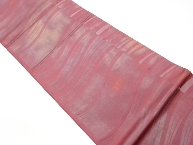JAPANESE KIMONO / VINTAGE FUKURO OBI / WOVEN WAVY STRIPES